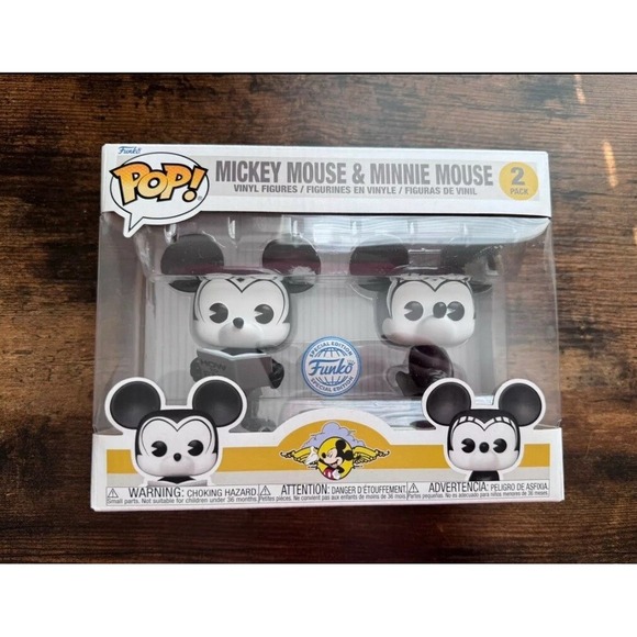 New Funko Pop! Disney D23 EXPO 2022 Mickey & Minnie Mouse Black & White 2 Pack - Picture 2 of 7